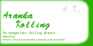 aranka kolling business card
